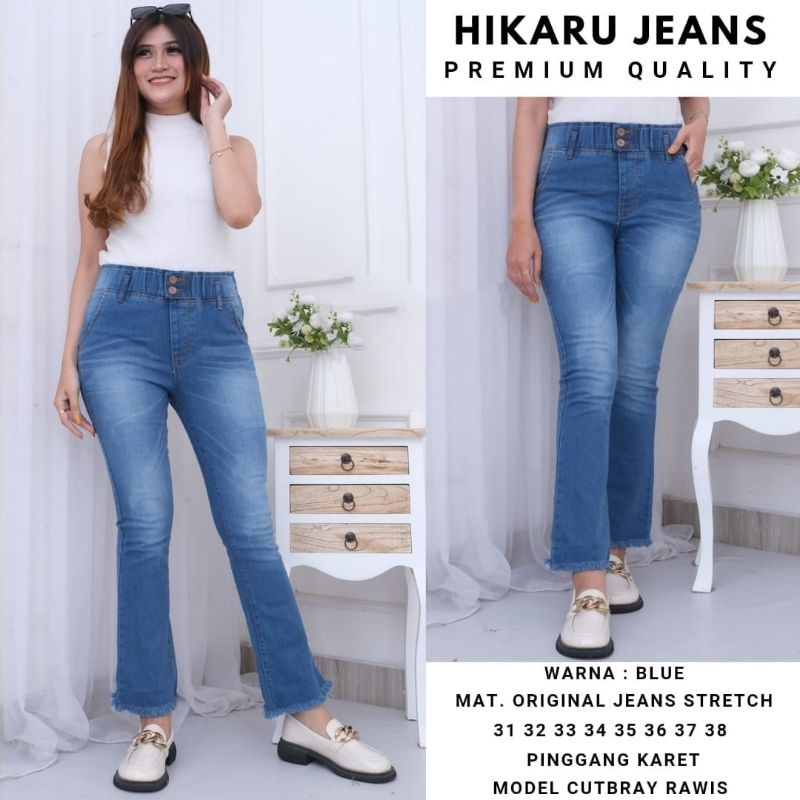 HIKARU HIGHWAIST CUTBRAY JEANS FULL KARET