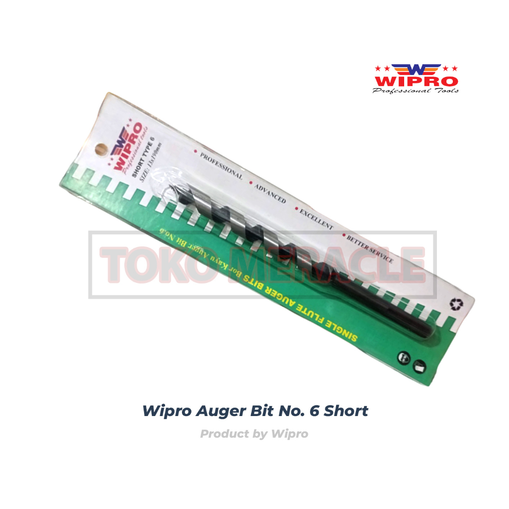 Wipro Auger Bit Short No.6 - Mata Bor Kayu Tipe 6 8mm 10mm 13mm 5/16" 3/8"/2"