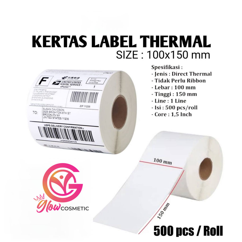 KERTAS LABEL THERMAL 100x150mm