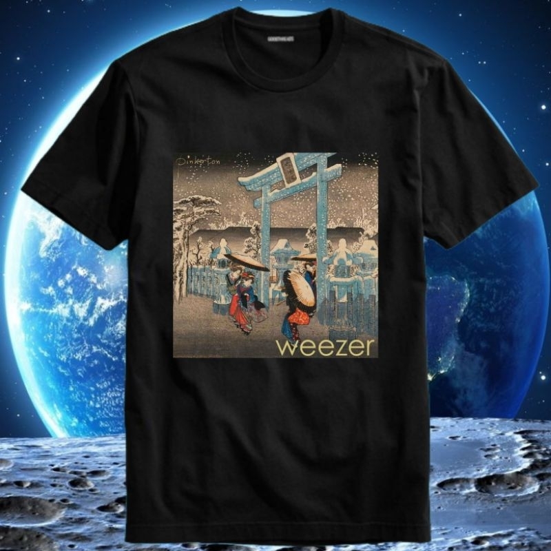 Baju Kaos Tshirt T Shirt Pria Laki Cowok Cewek Perempuan Unisex Band Weezer Wezer Wezeer Hurley Pink