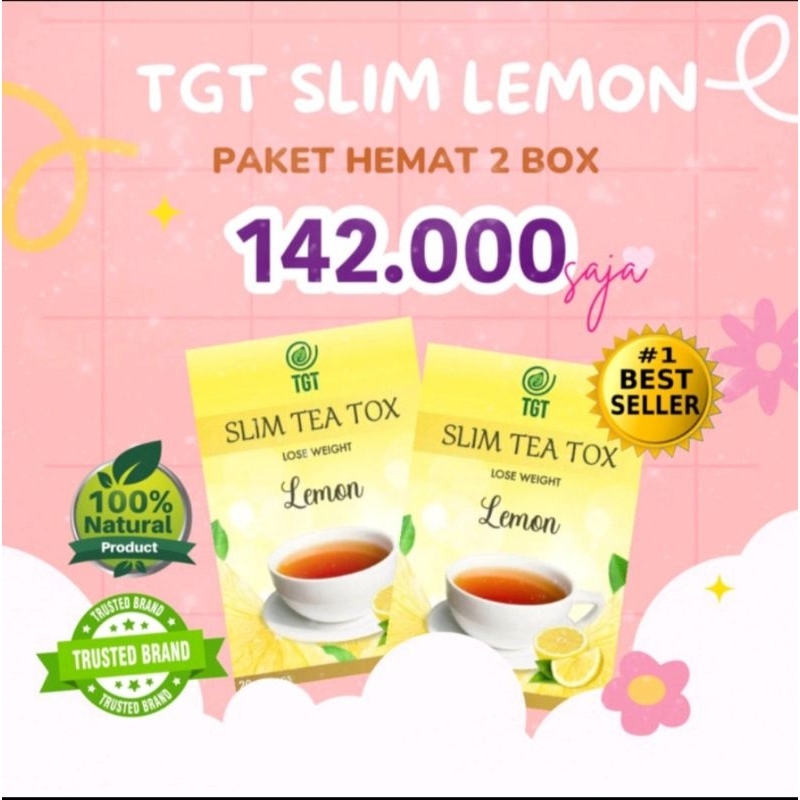 PAKET PROMO BEST SELLER TGT SLIM LEMON 2 BOX PELANGSING NATURAL HERBAL (2LM)