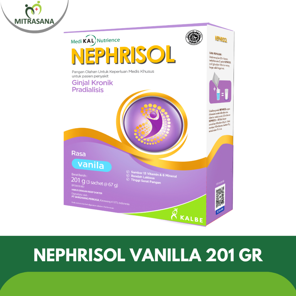 

Nephrisol Vanilla 201 Gram - Nutrisi Rendah Protein Ginjal Kronik