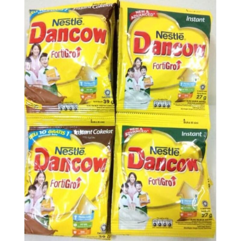 

Susu Bubuk Nestle Dancow 1 Renceng isi 10pcs Fortigro Sachet Instant / Cokelat