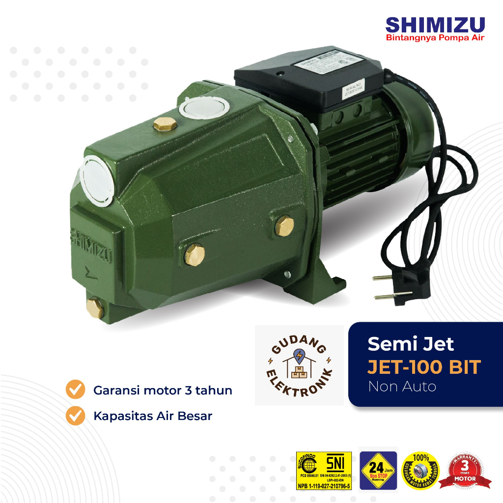 Shimizu Pompa Air Semi Jet Pump JET-100 BIT / JET 100 BIT / JET100BIT
