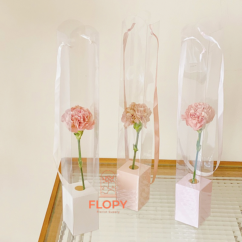 

[ 38 CM x 5 CM ] Korean Mika Bunga Panjang / Kotak Bunga Mika Transparan flopy