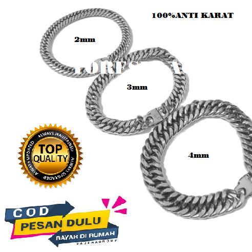 GELANG PRIA/GELANG BAJA PUTIH PRIA/GELANG MONEL/GELANG BESI PUTIH ASLI