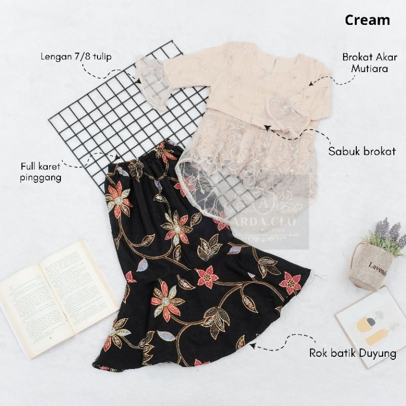 { arda.clo } BISA COD BAJU SET KEBAYA BRUKAT PINGUIN  ANAK  1 - 12TAHUN MEWAH / ROK DUYUNG SETELAN KEBAYA BROKAT ANAK KEKINIAN