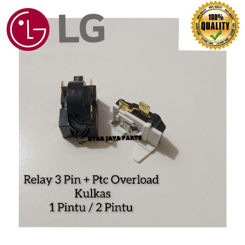 Relay Pin 3 + Ptc Overload Kulkas LG 1 Pintu dan 2 Pintu