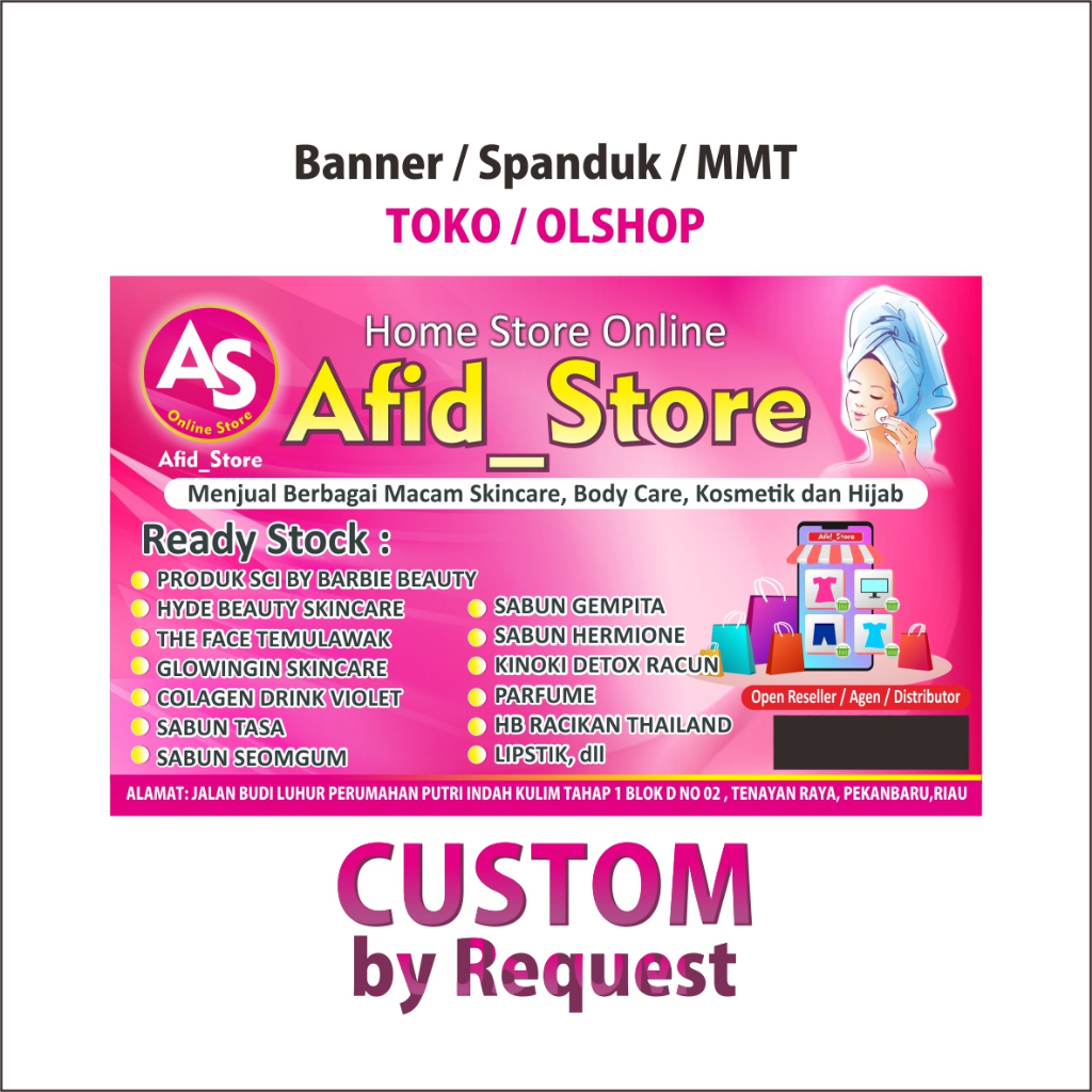 Spanduk Banner Toko Olshop Custom