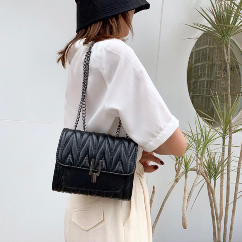 shoulder bag wanita tas bahu tali rantai branded import premium