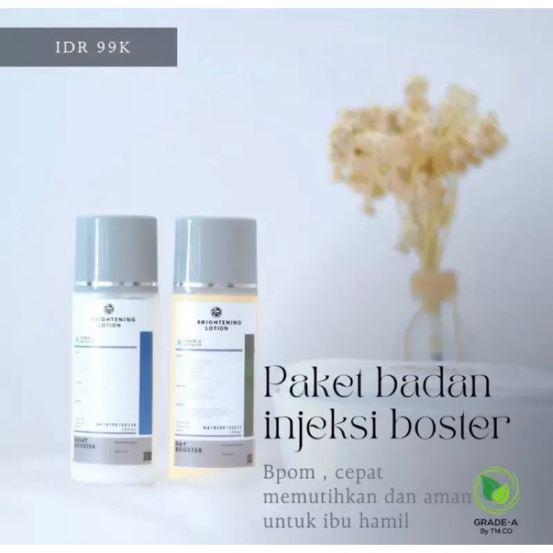 【BPOM】TM.CO Paket Badan Body Lotion Body Serum Booster Pagi Malam Grade A By TMCO Pemutih Pencerah Kulit Tubuh Day Night Cream Booster Viral BPOM