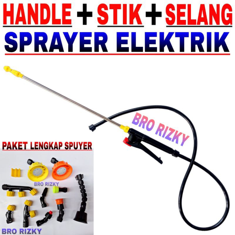PAKET HEMAT LENGKAP PERALATAN SEMPROT - STIK - KRAN - SELANG & SPUYER SPRAYER ELEKTRIK