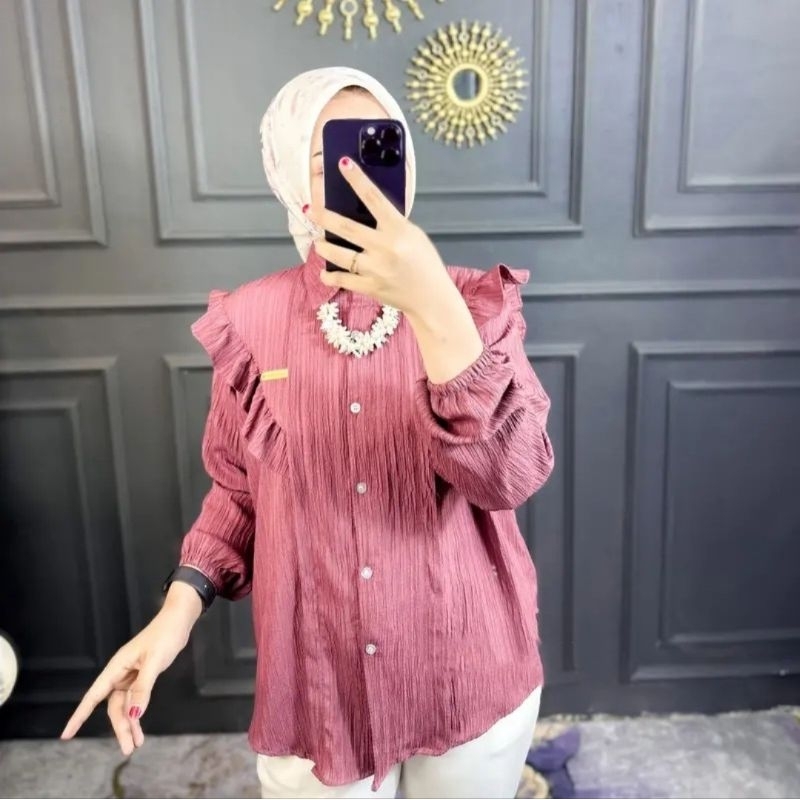 Kemeja Wanita Inara Lady Crush Atasan Blouse Kekinian Terbaru Korean Style