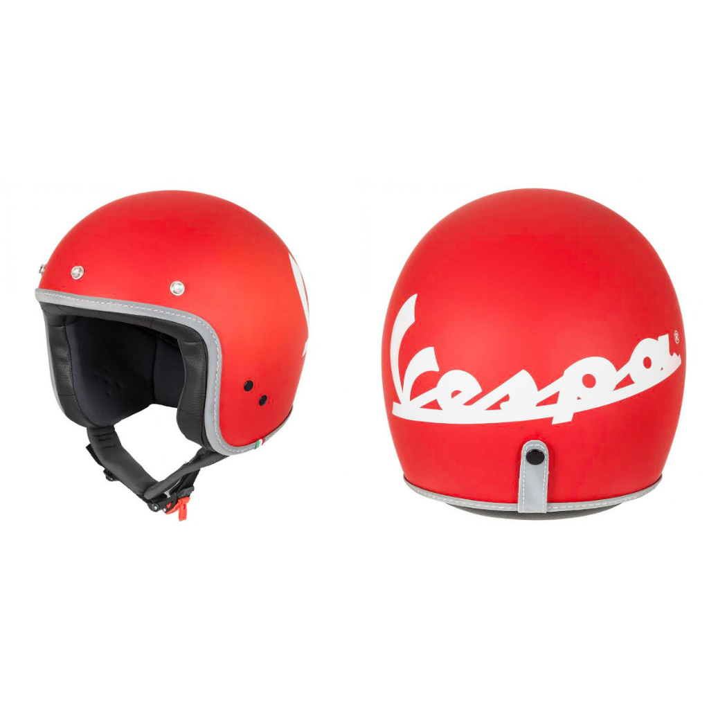 Helm vespa authentic logo merah ferari limited edition original by piaggio vespa italy