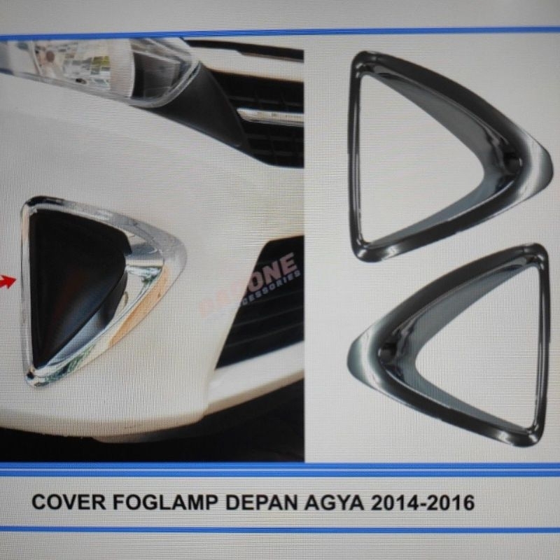 cover ring foglamp  depan mobil toyota agya 2014 2015 2016 wigo chrome crome tempel