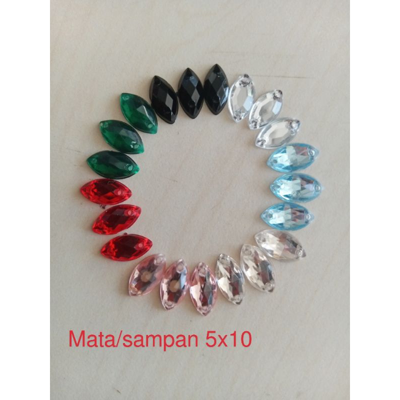 Payet / Diamond kristal Akrilik Jahit Grad A / Payet Sampan 5x10 isi 500pcs