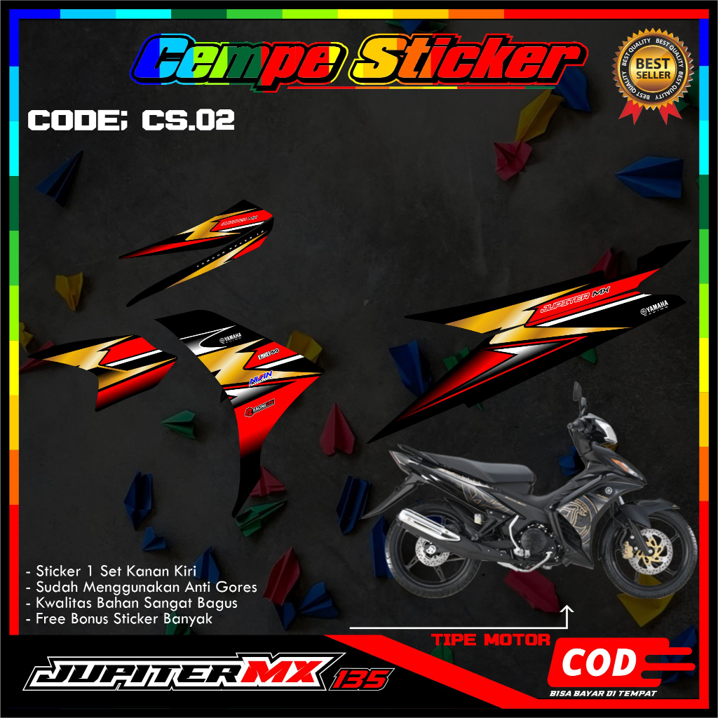 Stiker Lis Variasi JUPITER MX NEW 135 Decal Striping Standar JUPITER MX 135 Premium Racing CM02