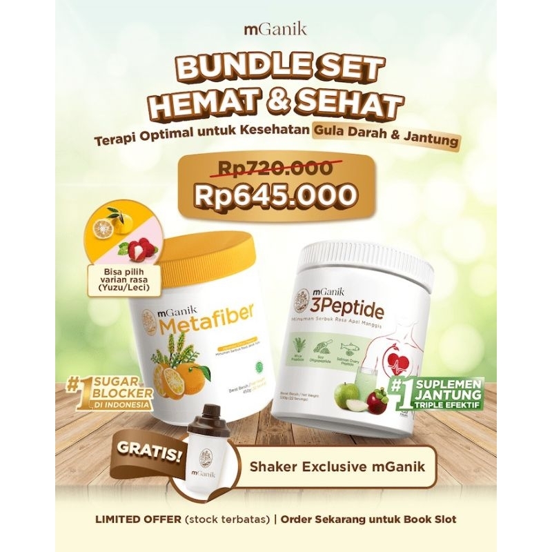 Mganik Metafiber & Mganik 3peptide Bundle Set Free Shaker- Mganik Balikpapan