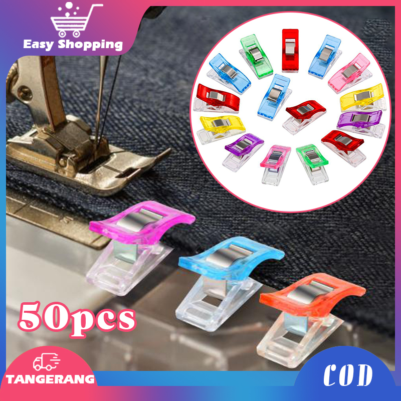 50pcs Wonder Clip Penjepit Kain Jahitan Klip Penjepit Bahan Plastik Untuk Menjahit Selimut