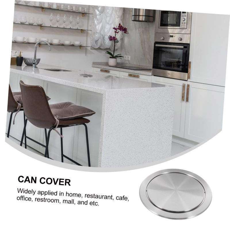 20cm Garbage Flap Stainless Lid Trash Bin Cover Flush Built in Balance Swing Flap Untuk Dapur