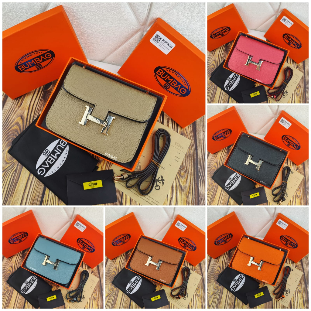 BUMBAG TAS IMPORT CONSTANCE SO BLACK TOGO FREE BOX KOMPLIT PREMIUM BAG ACC.GOLD SLINGBAG IMPORT MIRROR - SLING BAG CONSTANCE PAPIRUT DOVE UK.20 FREE BOX IMPORT ACC. GOLD / TAS SLEMPANG KULIT JERUK 191530