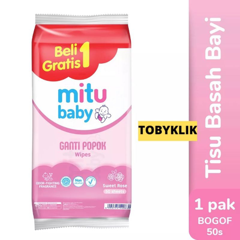 [Beli 1 Gratis 1] Mitu Baby Wipes Fresh &amp; Clean, Ganti Popok | Tissu Basah