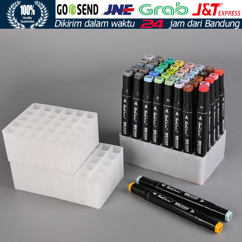 

30/48/80 Slots Putih Marker Pen Storage Holder Brush Pencil Rack Table Stand Organizer