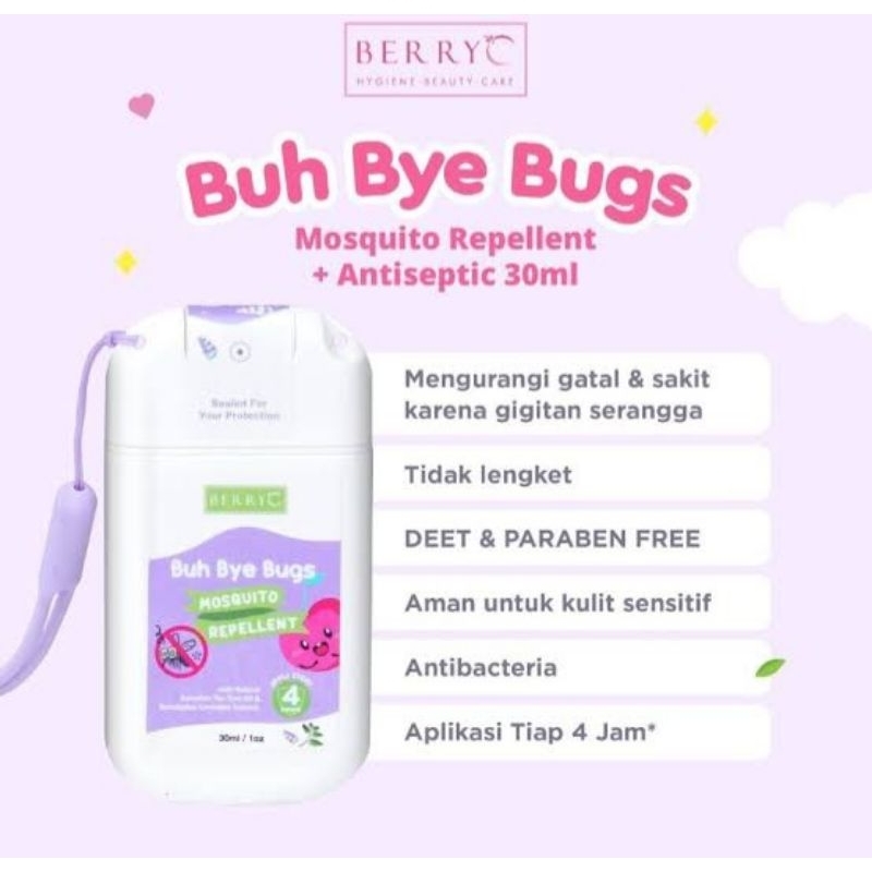 Berry C Sanitizer Pocket Antiseptic Tangan Antiseptik Alat Makan Anti Kuman - BerryC Bye Bye Bug Anti Nyamuk Serangga Anak Bayi &amp; Dewasa Obat Nyamuk Spray