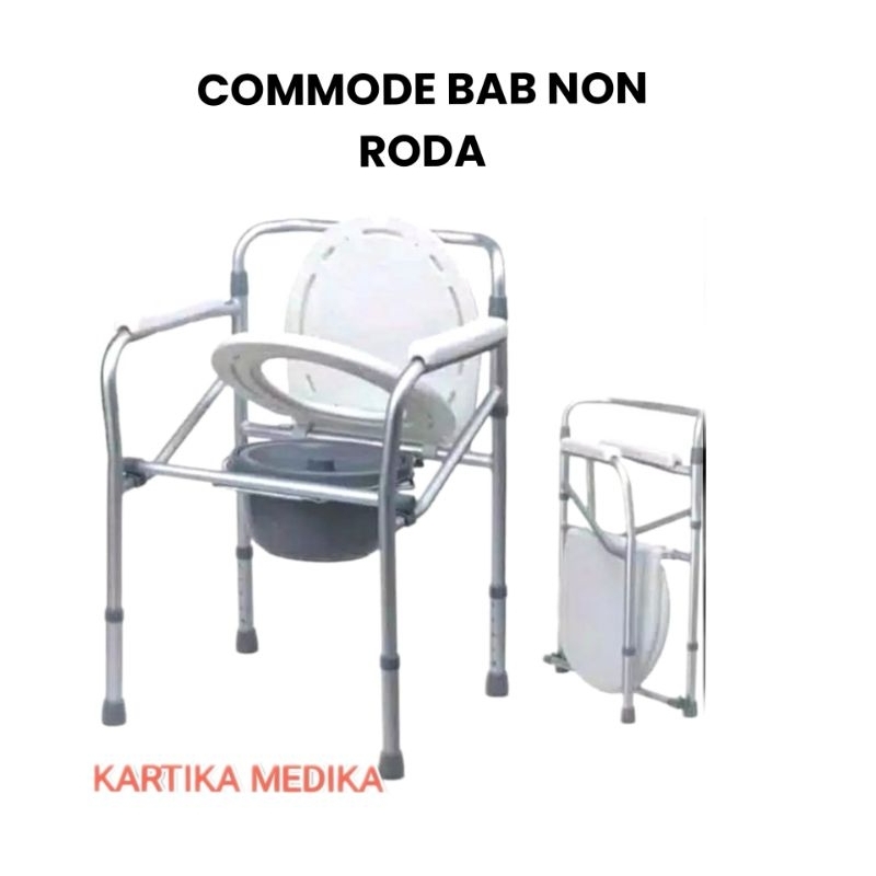 COD - Onehalth / Onemed Deluxe Comode Kursi BAB Lipat Tanpa Roda Commode Chair Model 894