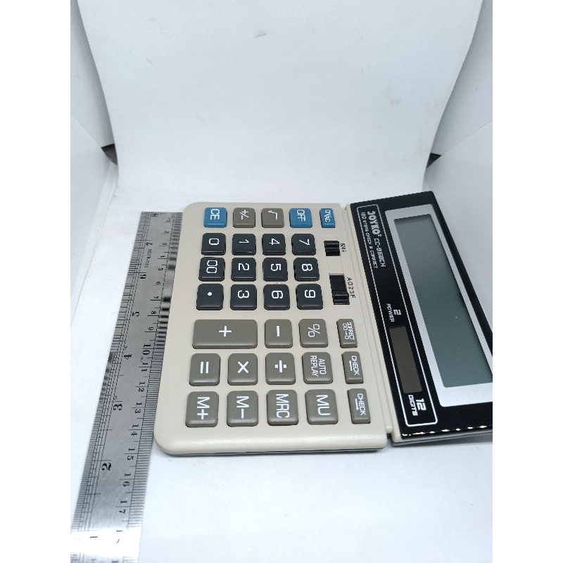 CALCULATOR KALKULATOR BESAR 12 ANGKA PLASTIK DUA SUMBER CAHAYA BATERAI MEREK JOYKO CC 868CH 1 PCS