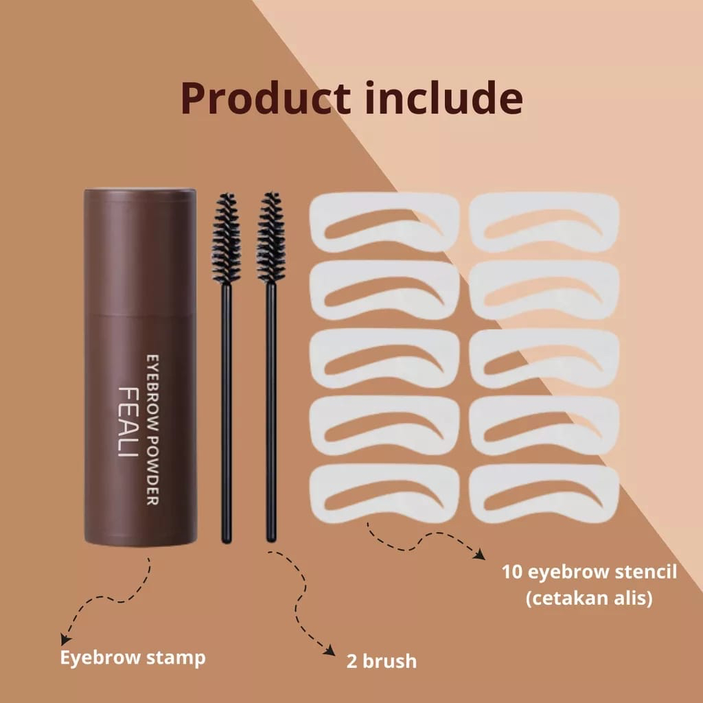 ✿ELYSABETHME✿  FEALI Eyebrow powder ki set cetakan alis eyebrow stamp