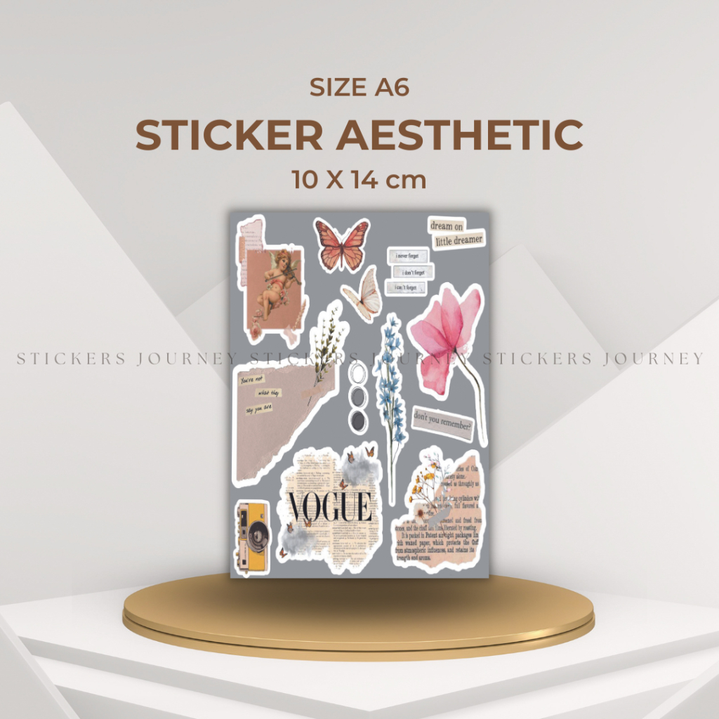 

Stiker Aesthetic PART 2 Stiker Aesthetic Deco Planner Album Scrapbook Journal Freebies Notes DIY Sticker Size A6 10 x 14 cm