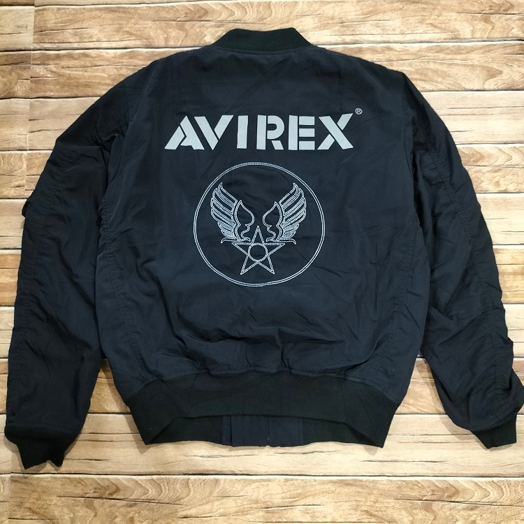 AVIREX  PX reversible bomber jacket black / orange