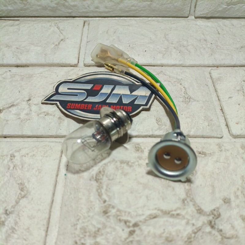 peting petting fitting fiting lampu depan dan bohlam depan yamaha alfa f1zr v80