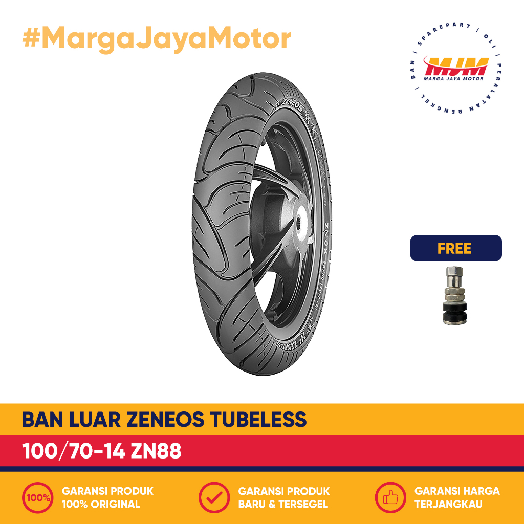 Ban Luar Zeneos ZN88 100/70-14 Tubeless Free Pentil