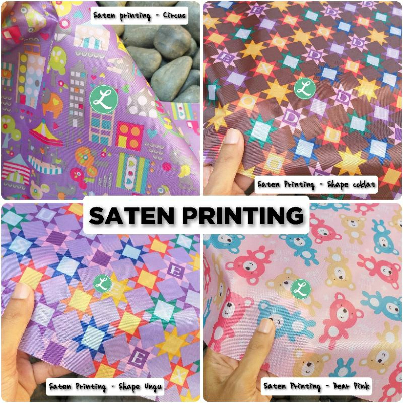 SATEN PRINTING MOTIF  / BAHAN TAS LIPAT