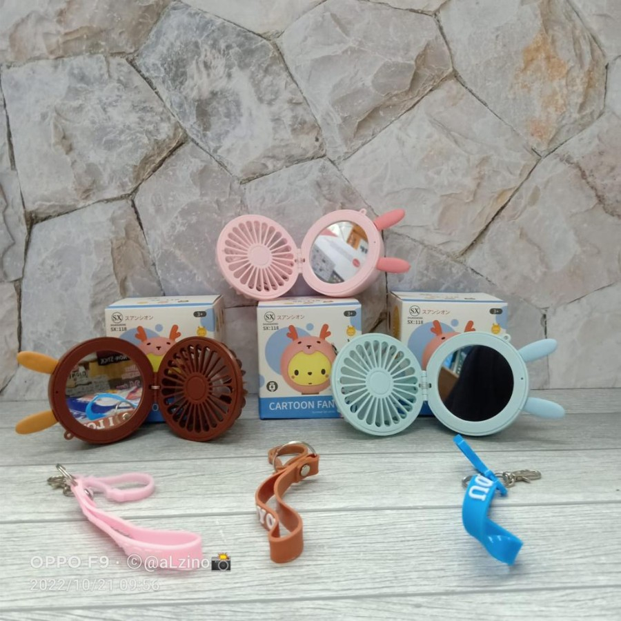 COB KIPAS ANGIN MINI KARAKTER SX-118 / KIPAS CERMIN / MINI FAN PORTABLE