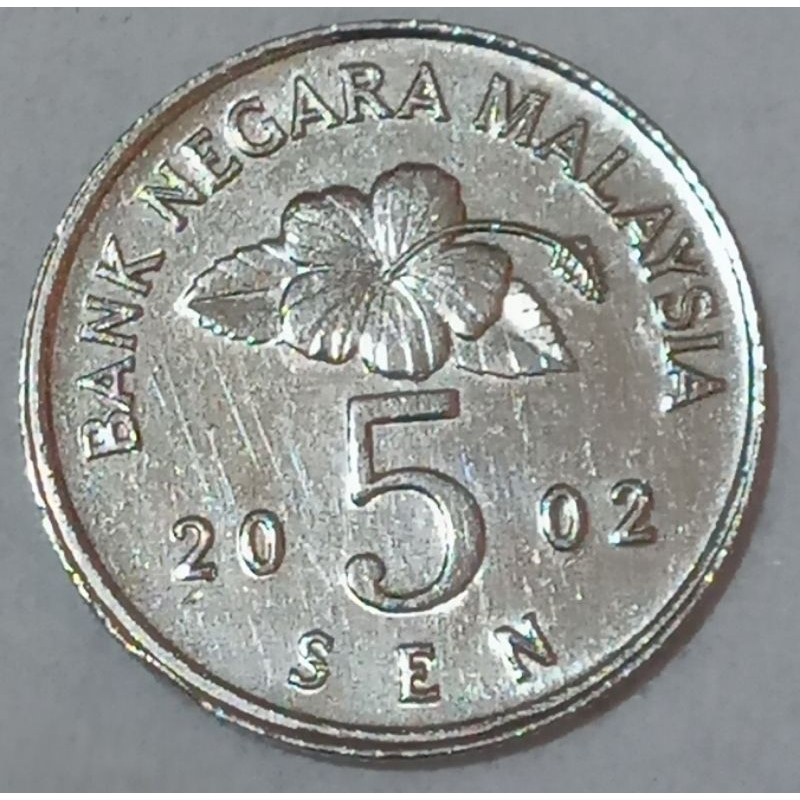 koin malaysia 5 sen tahun 2002