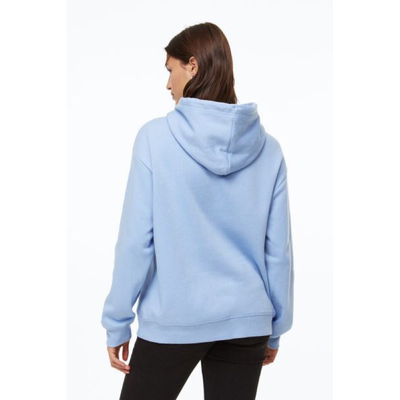 (9.9) Hoodie H&amp;M Mickey Disney Light Blue Bordir Unisex HnM Pria Wanita Full Tag