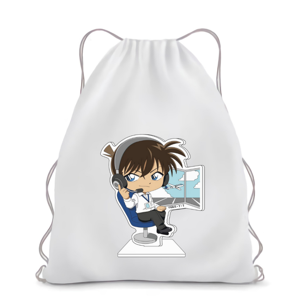 Bisa CUSTOM Detective Conan Series Anime merchandise Jepang Kartun tas Stringbag Drawstring viral || Kiiyoomii ||