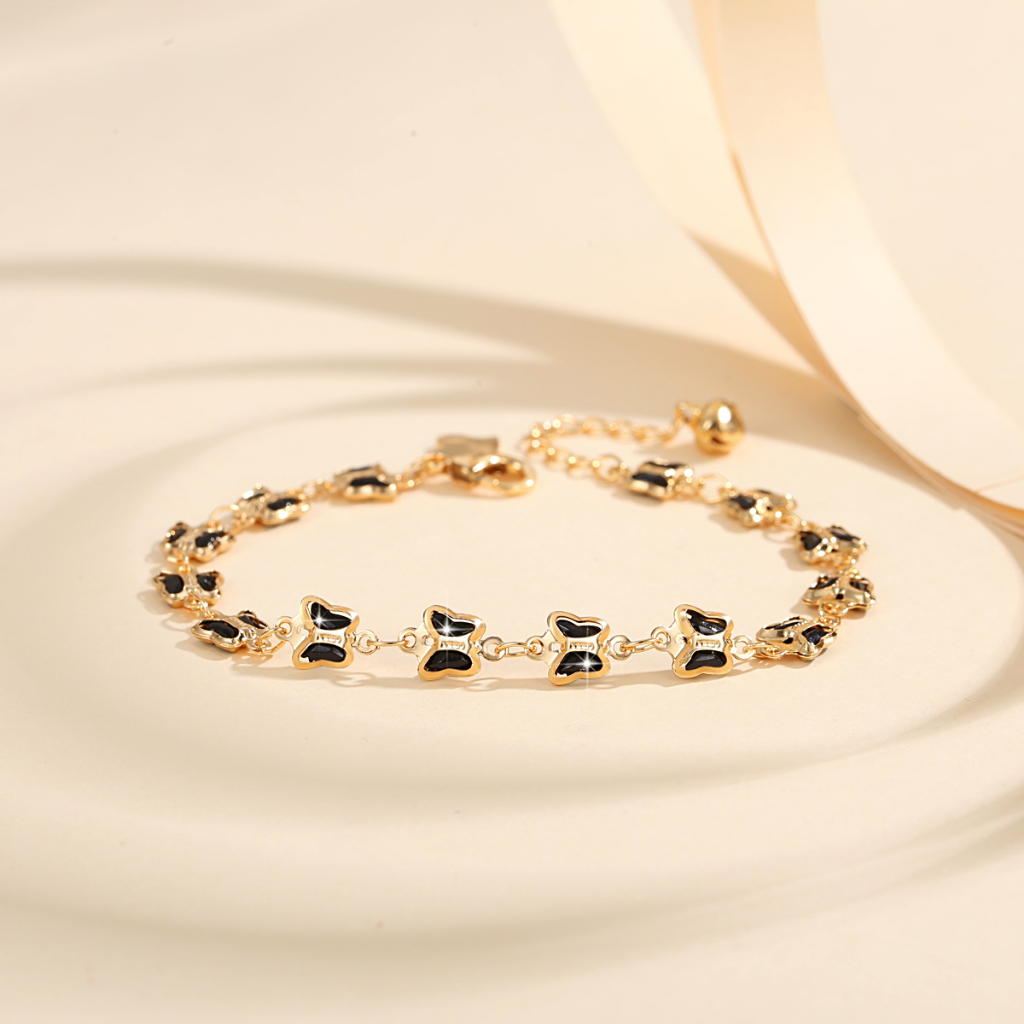 Y142 [COD✔] Gelang Dekorasi Kupu-kupu Mewah Wanita Gelang Rantai Titanium Anti Luntur Bisa Disesuaikan