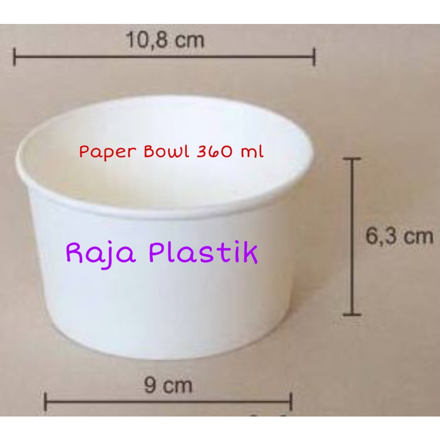 Paper Bowl Polos 360, 500, 650, 800ml (wadah saja)