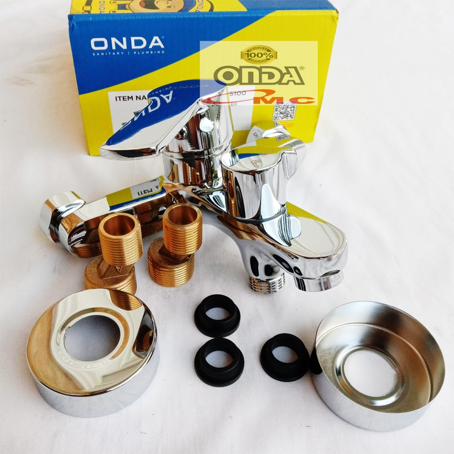 Kran Air Keran Double/Cabang Shower Air Panas Dingin BATH TUL 1/2 ONDA