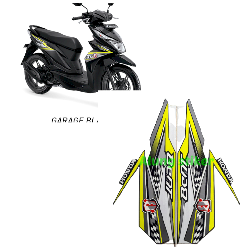 STIKER STRIPING LIS BODY MOTOR BEAT FI  2018 ESP FULL HITAM-STABILO