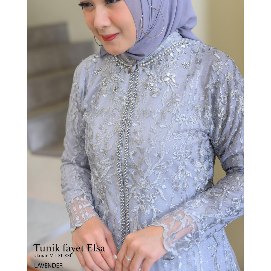 Kebaya kurung tunik payet salsa Kebaya modern Baju outfit pesta pernikahan lamaran wisuda dan kondangan Kebaya brukat jumbo modis dan cantik