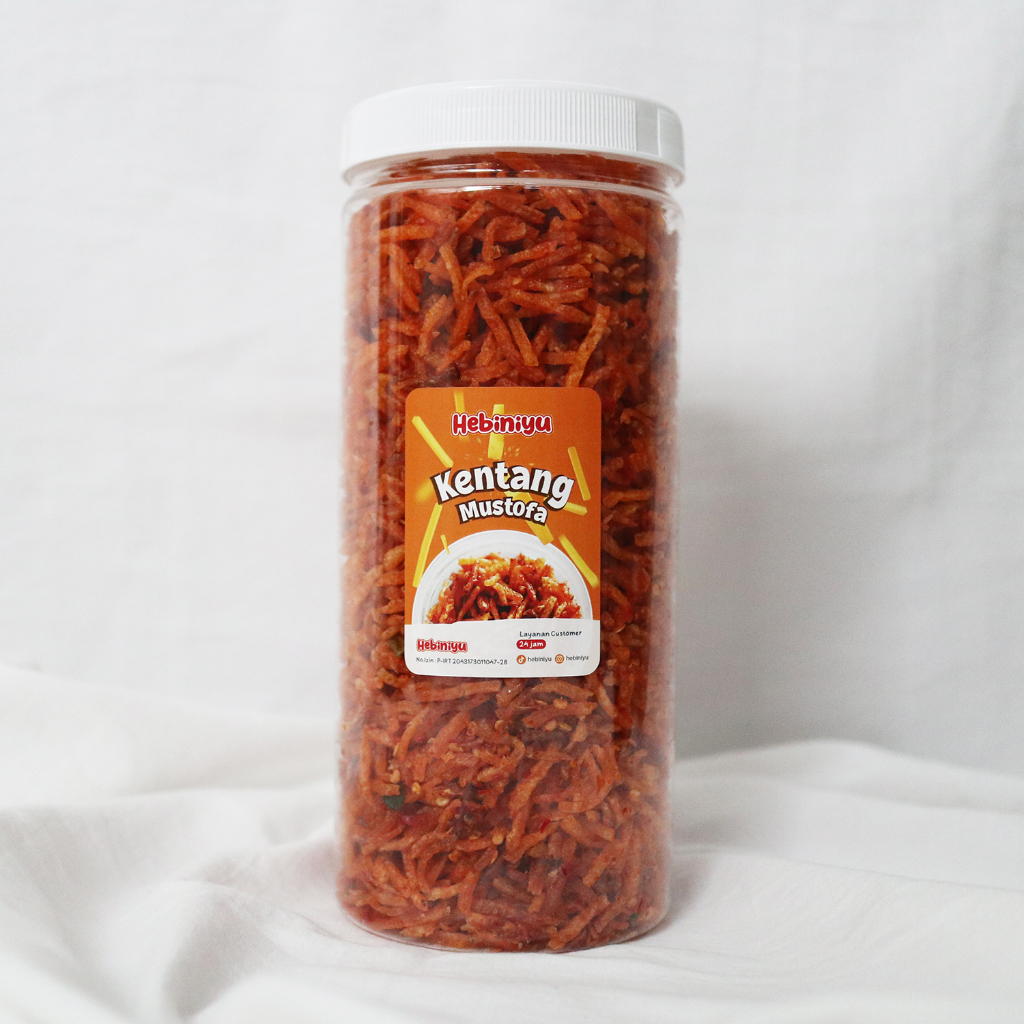 

Hebiniyu - Kentang Mustofa Balado 500 Gram Kemasan Toples 1300 ml