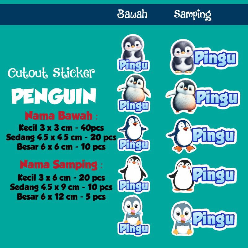 

Label Cut Out Penguin Waterproof