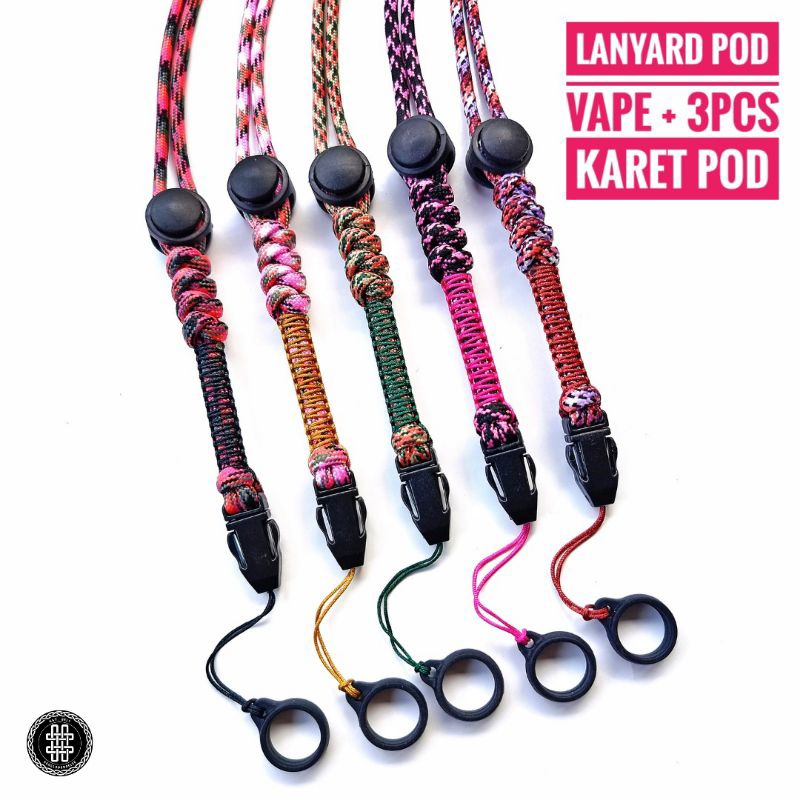 

Lanyard ID Card Podzz Phone Holder Black Pink dll