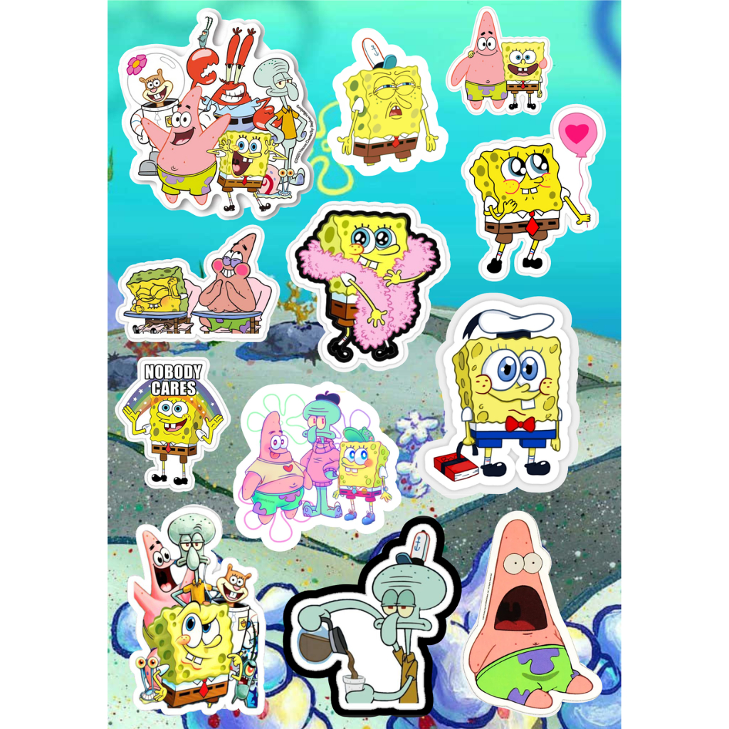

Sticker Gambar SPONGEBOB Stiker Vinyl Laminasi Glossy KISS Cut / DIE Cut