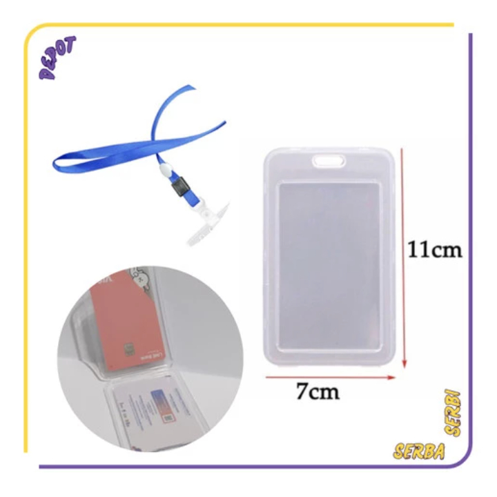 

Name Tag Tempat ID Card Kartu Pengenal 2 Sisi Transparan Plastik Tebal